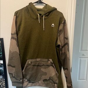 Burton Olive and Camouflage Tech Hoodie